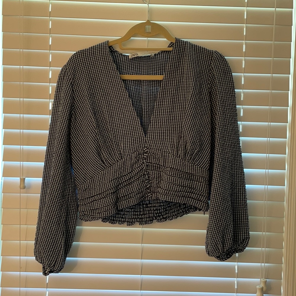 Zara Gingham Blouse